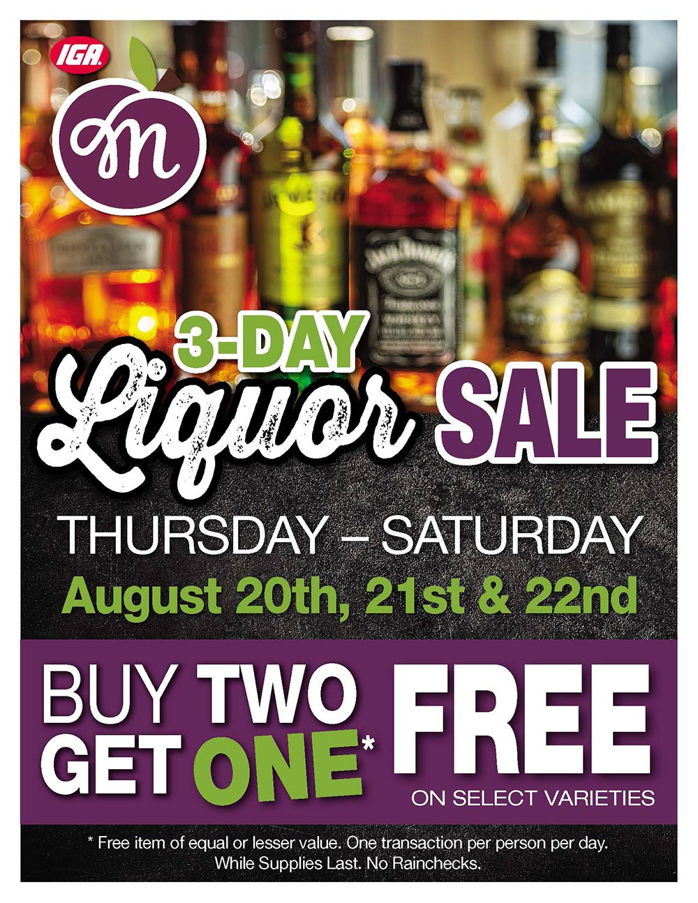 liquor sale aug 2026